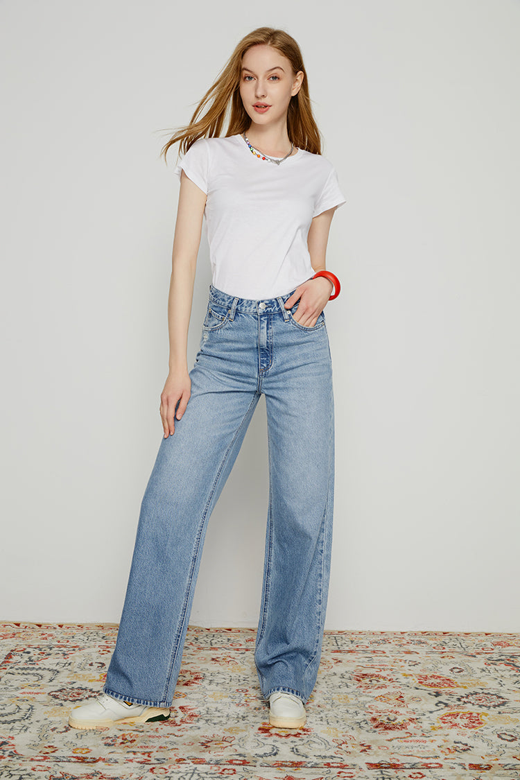 Coney Island Whitefish High Rise Wide Jeans HJ007 - JUSTLUXURY