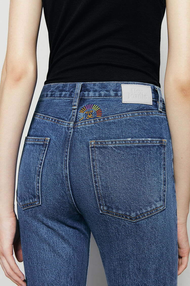 Activity Grrrl High Rise Kick Crop Jeans HJ017 - JUSTLUXURY