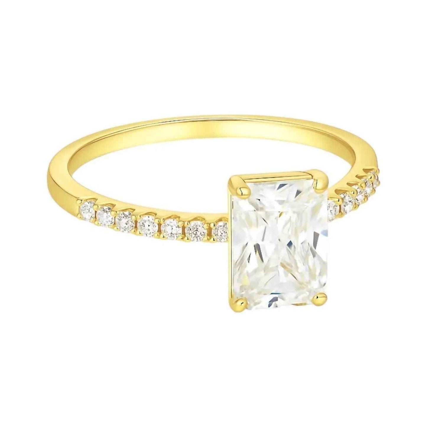 Women's Emerald Cut Moissanite Ring