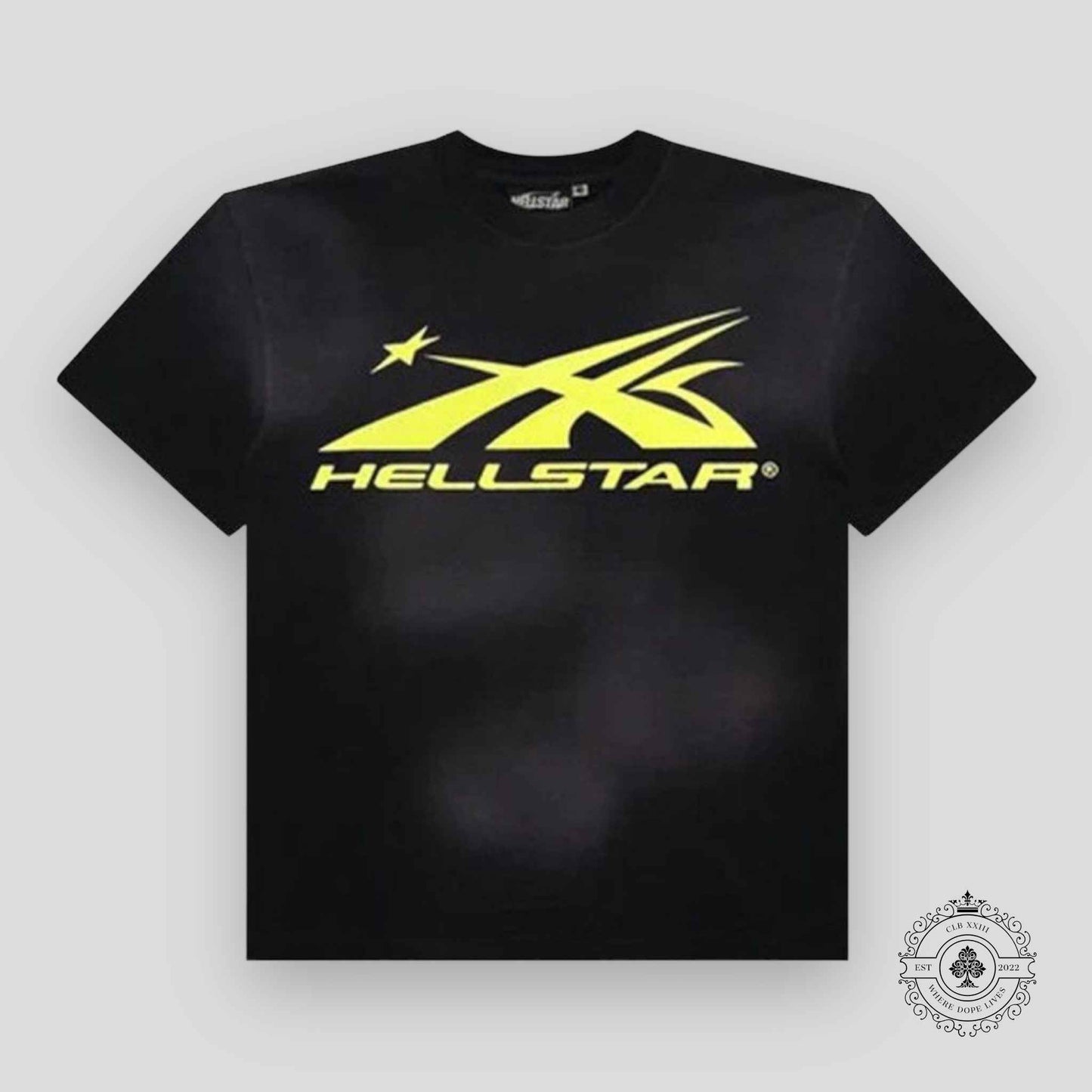 Hellstar Sport Logo Gel T-shirt in Black / Yellow