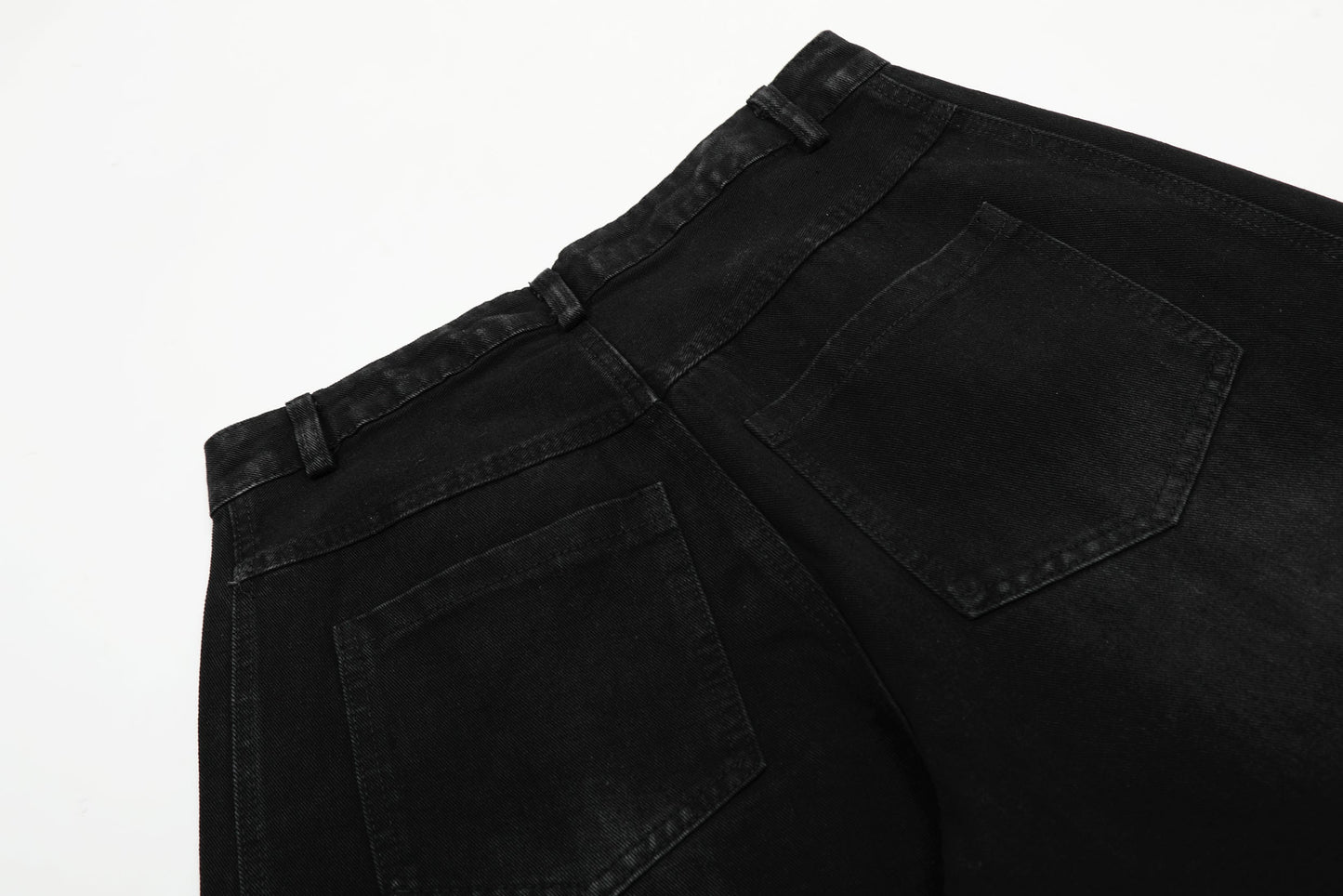 Striped Stitching | Washed Barrel Jeans