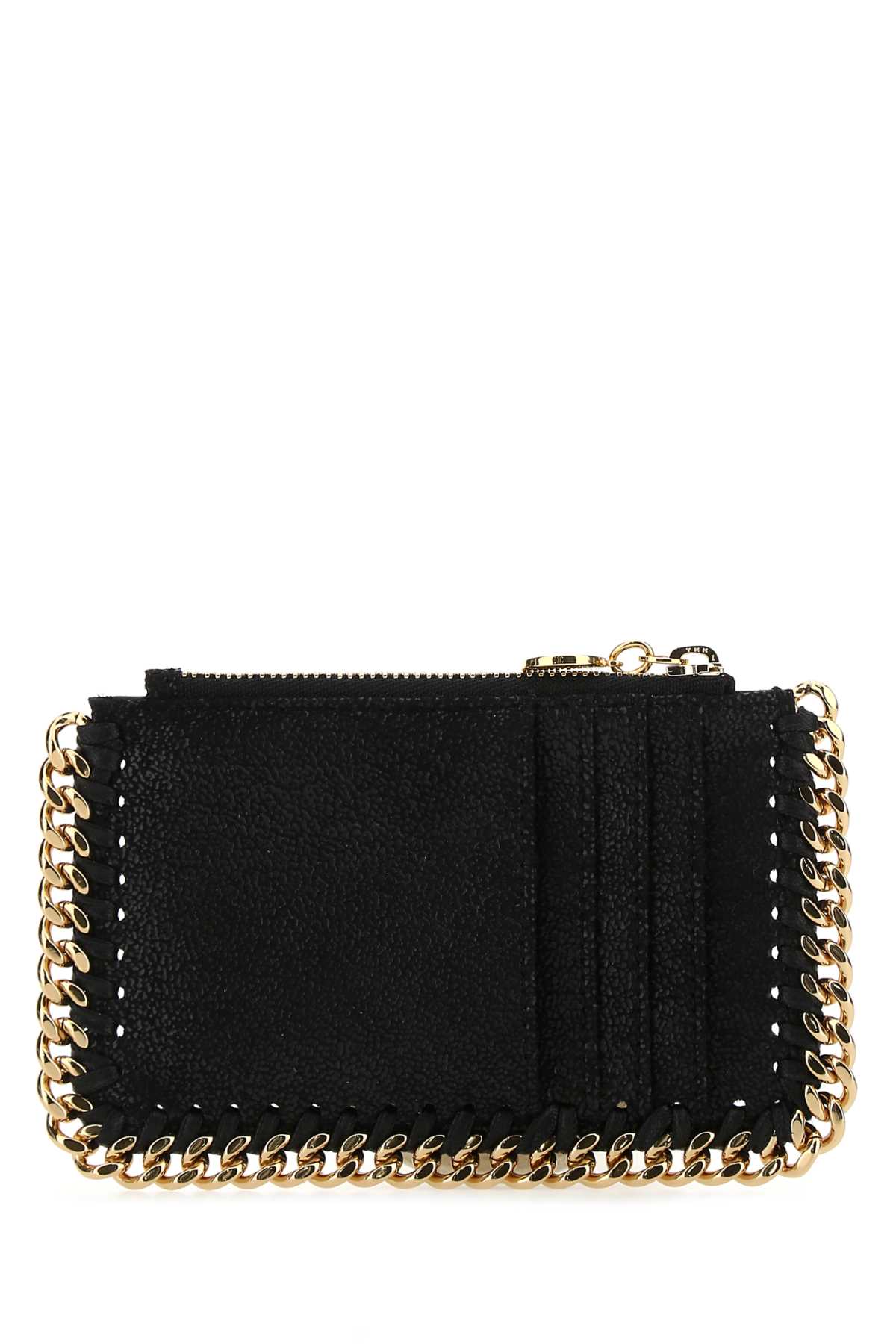 Stella Mccartney Women Black Shaggy Deer Falabella Card Holder
