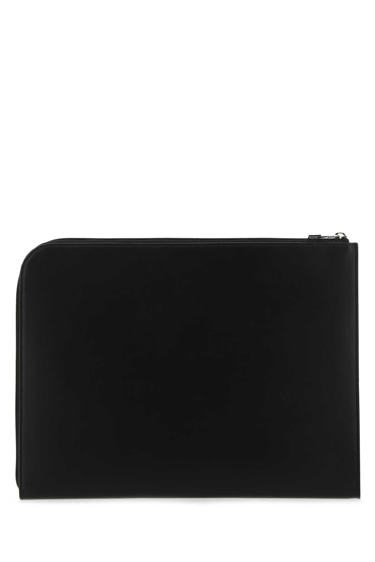 Alexander Mcqueen Men Black Leather Document Holder - JUSTLUXURY