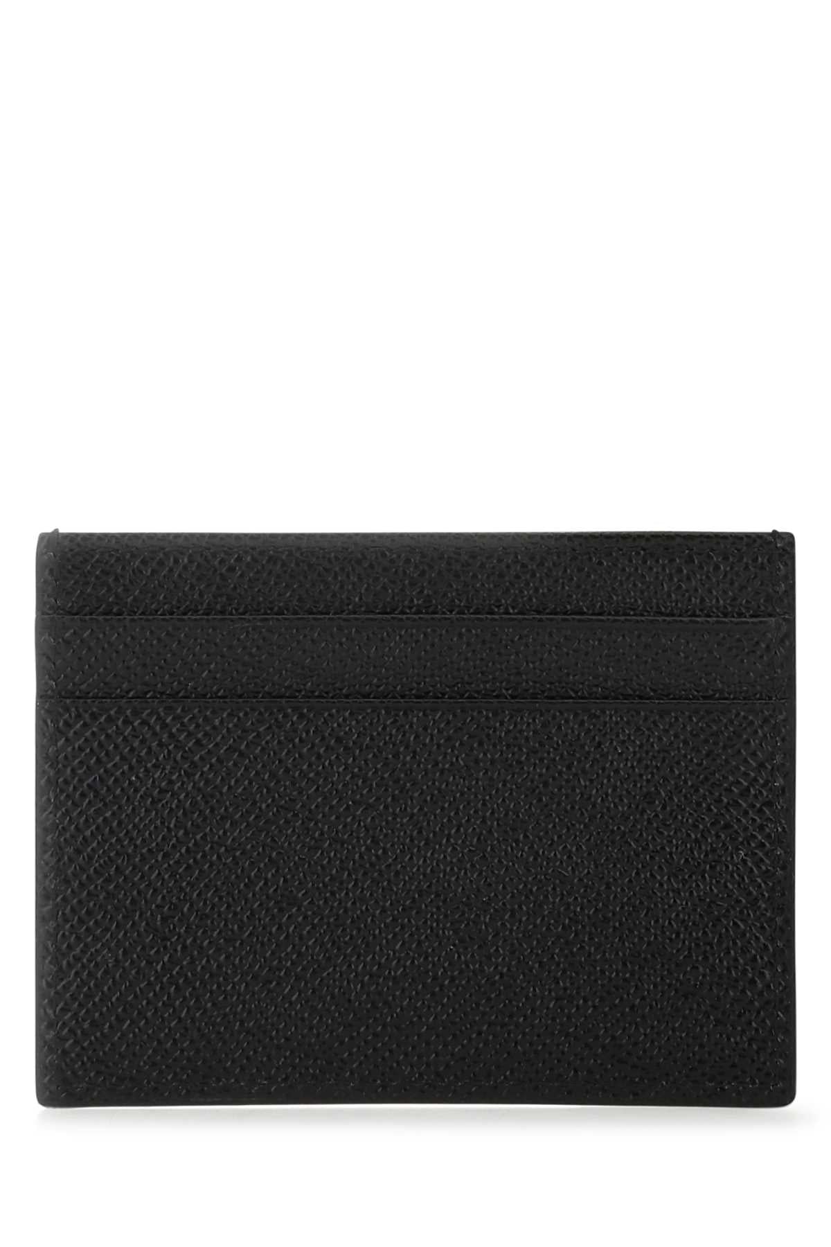 Dolce & Gabbana Men Black Leather Card Holder - JUSTLUXURY