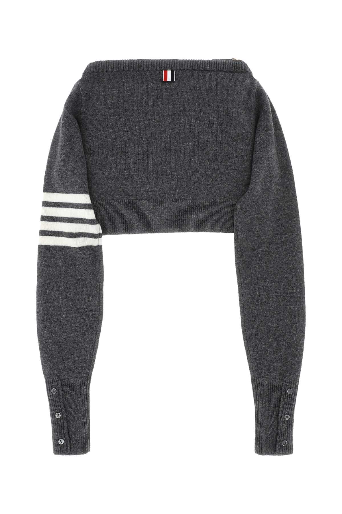 Thom Browne Unisex Melange Grey Wool Clutch