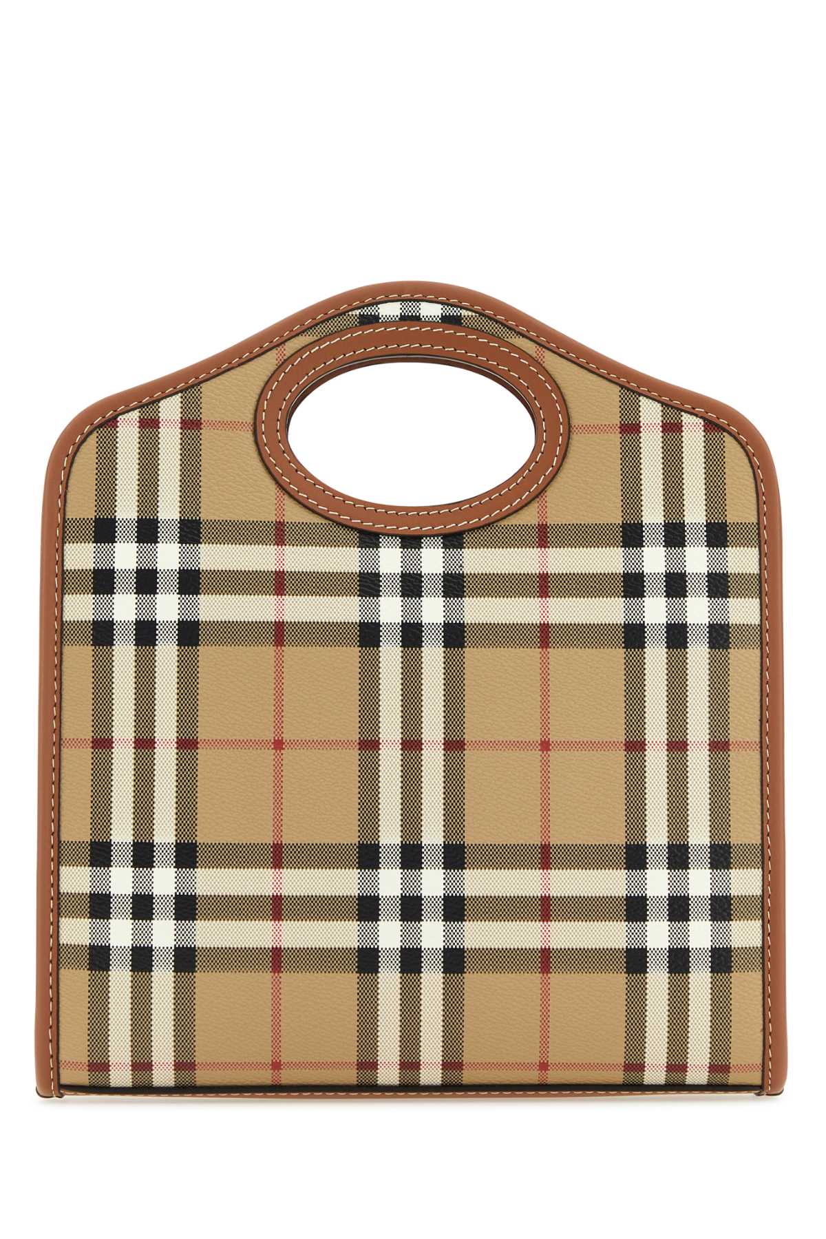 Burberry Women Printed Canvas And Leather Mini Pocket Handbag - JUSTLUXURY