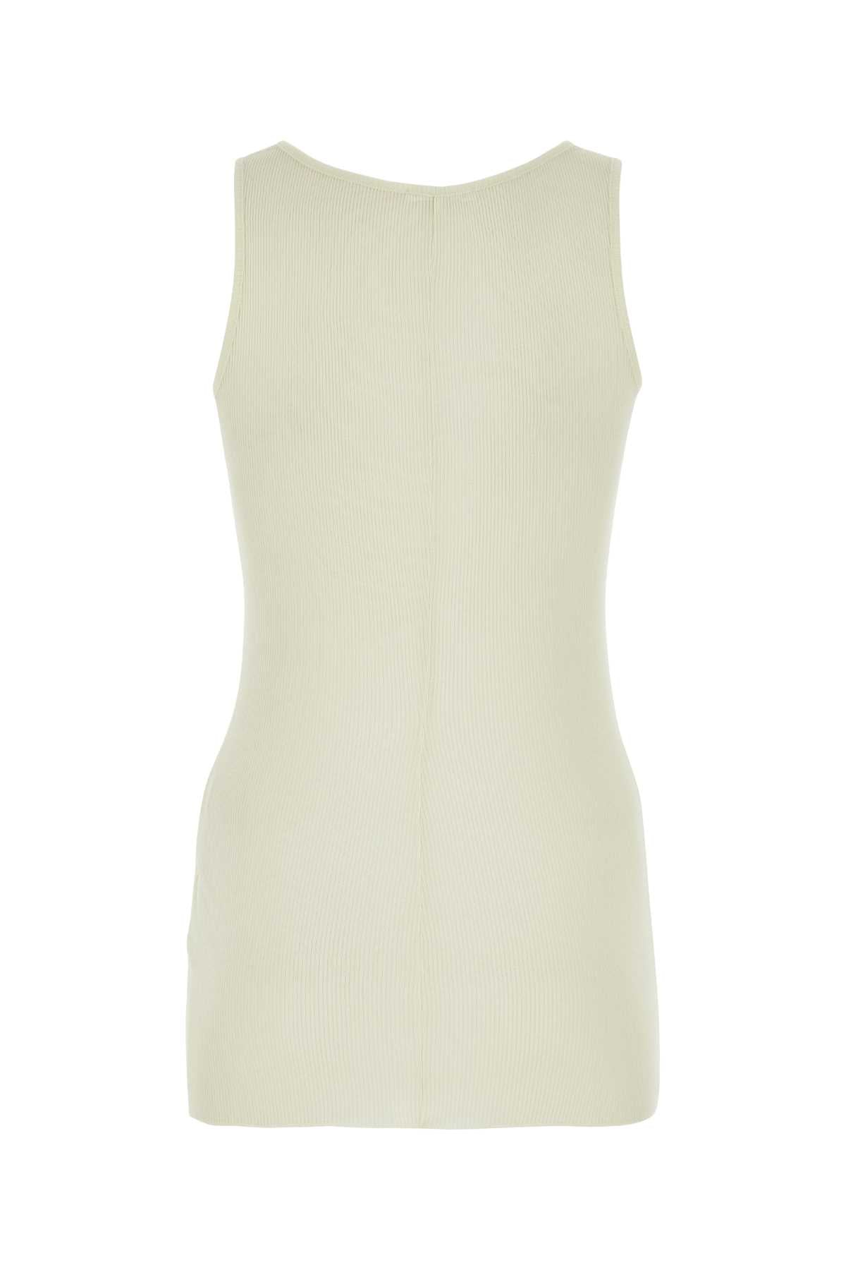 Ami Women Ivory Viscose Blend Tank Top - JUSTLUXURY