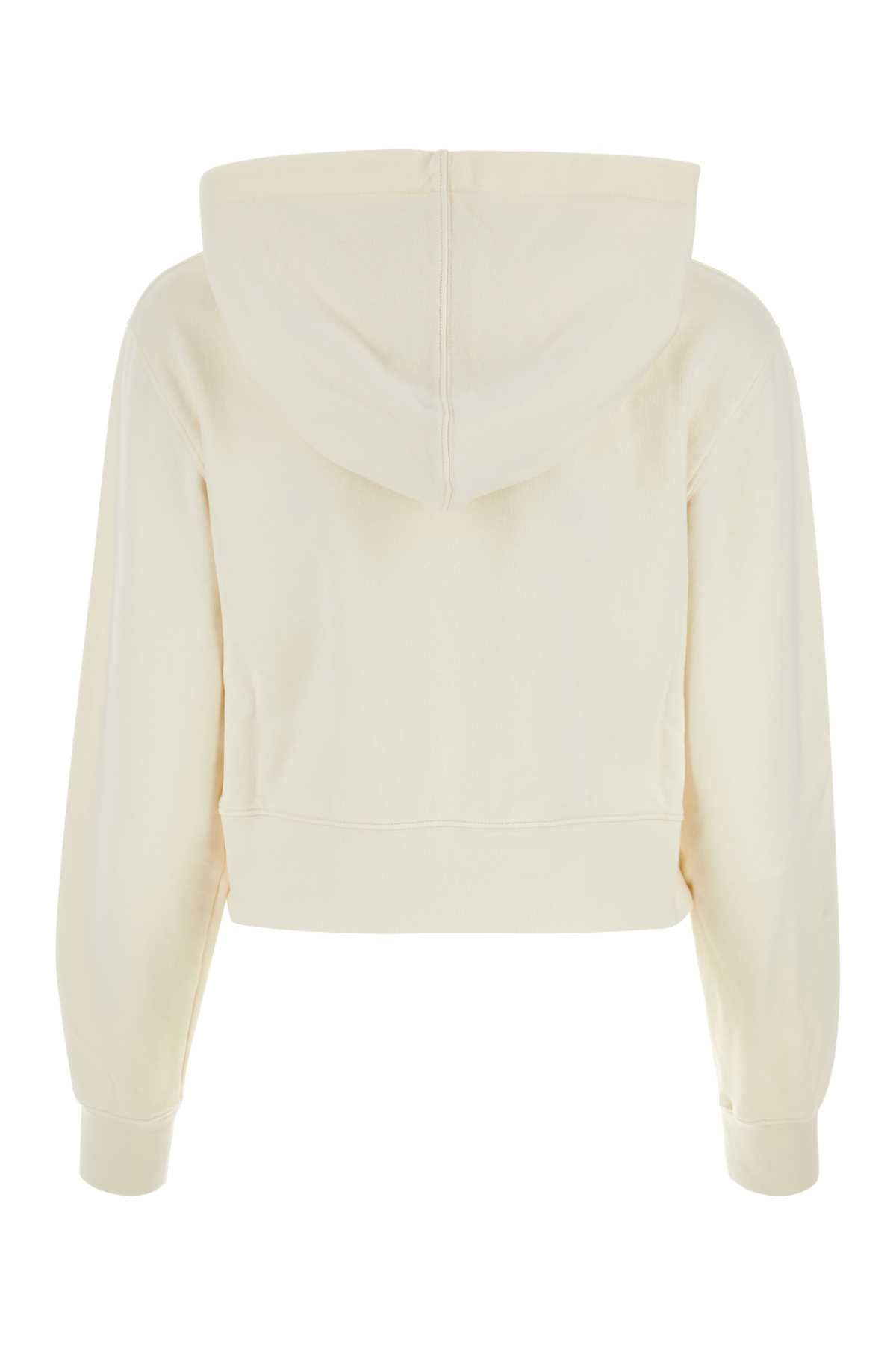Palm Angels Women Ivory Cotton Sweatshirt