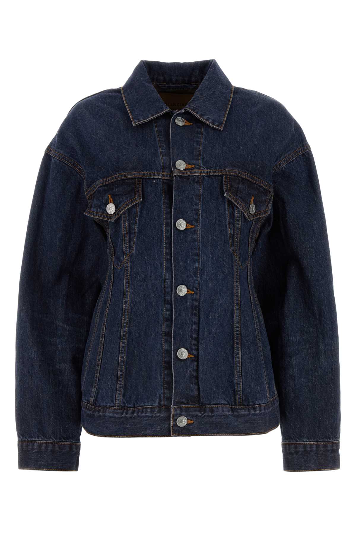Balenciaga Women Dark Blue Denim Hourglass Jacket