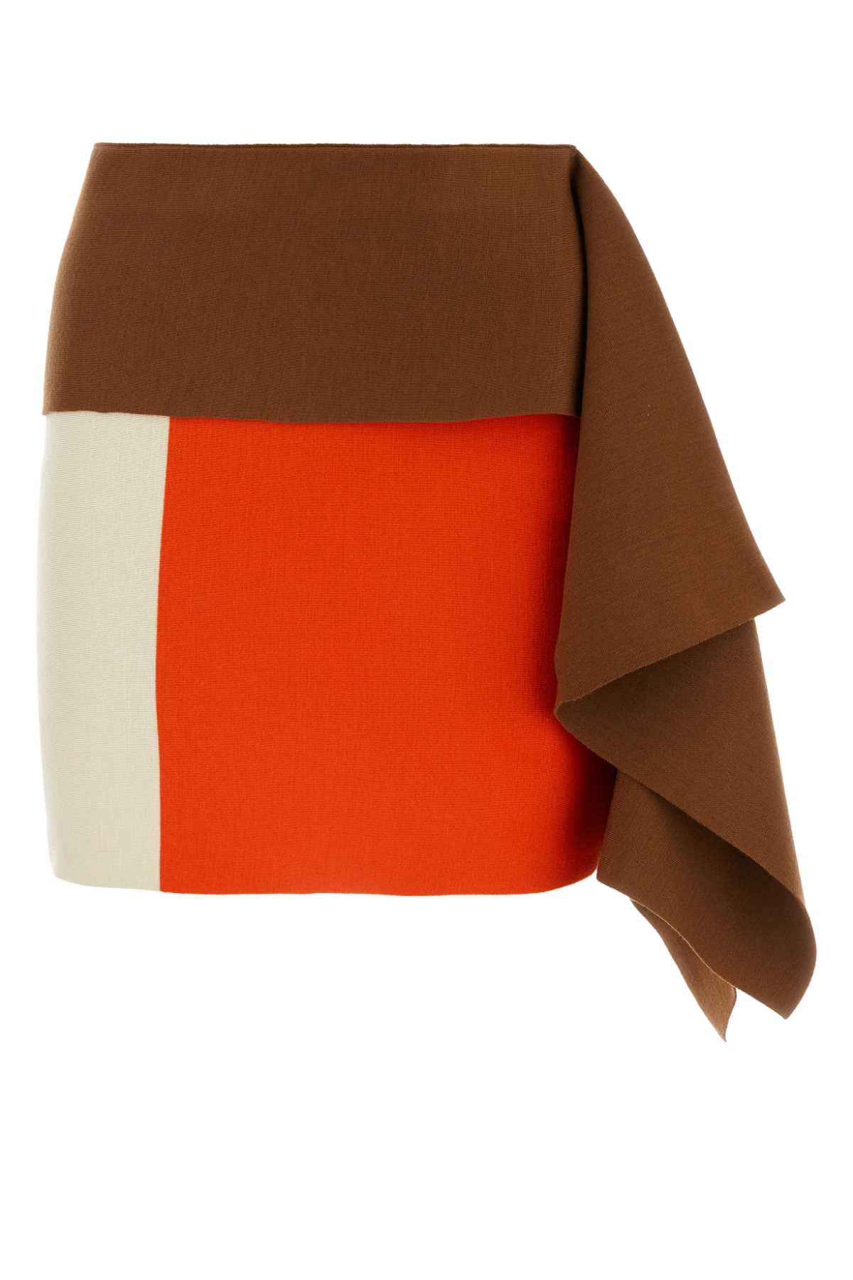 Fendi Women Multicolor Wool Mini Skirt
