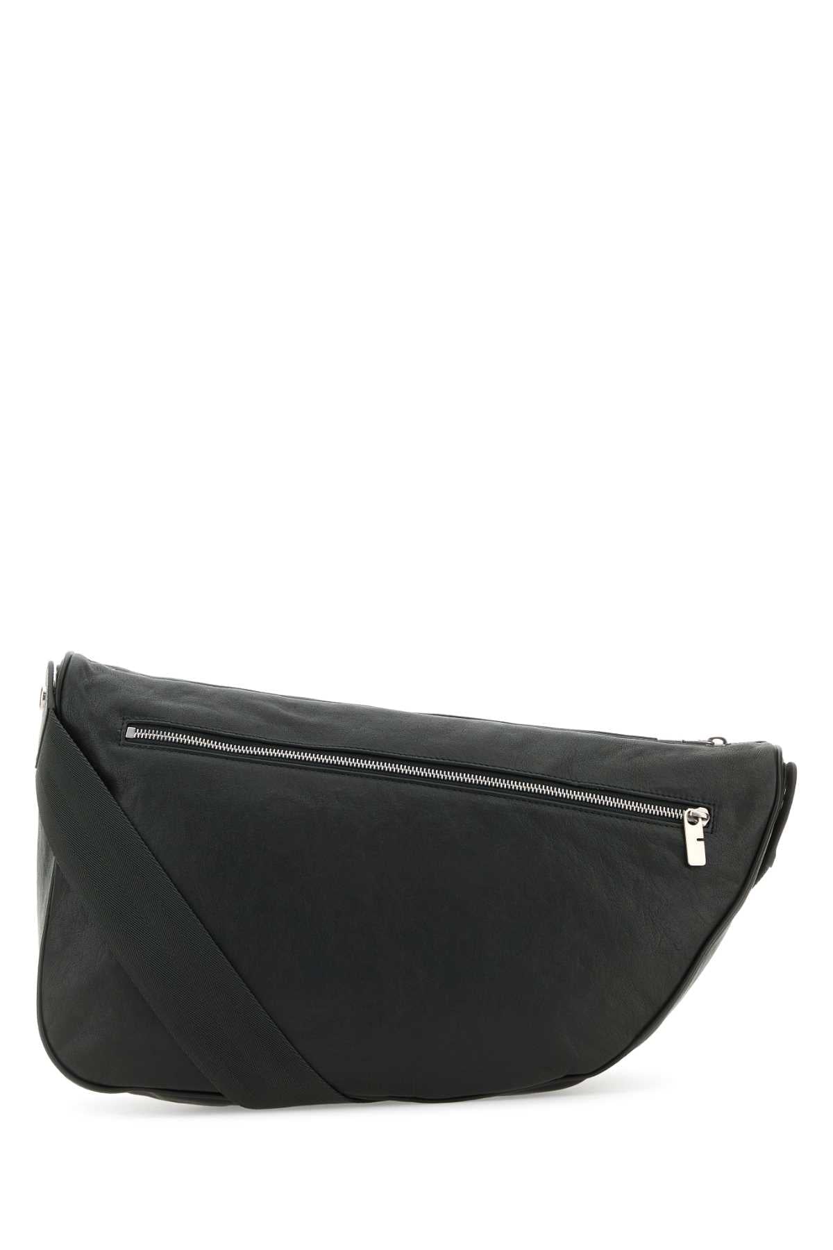 Burberry Men Slate Leather Large Shield Crossbody Bag