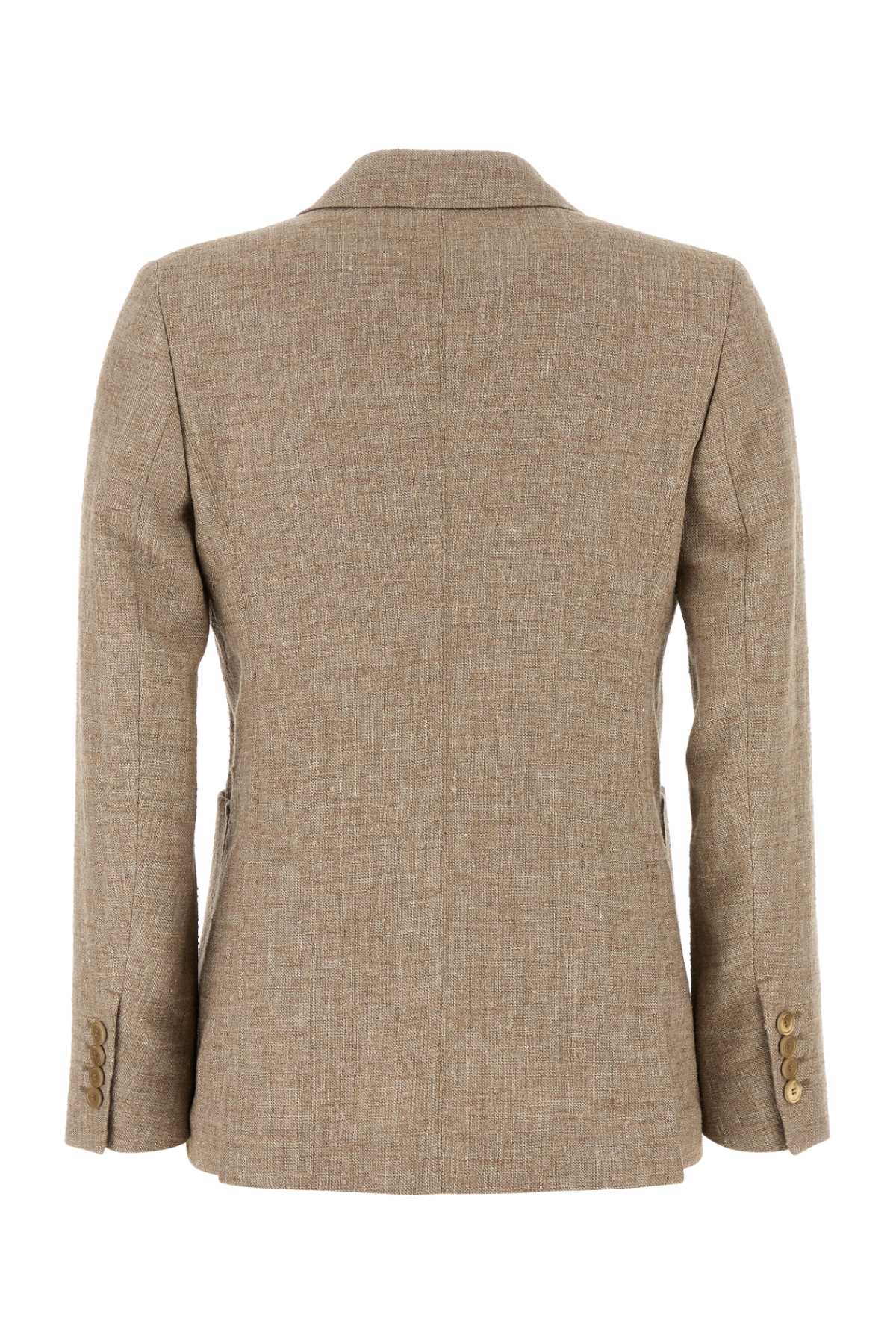 Max Mara Women Cappuccino Linen Blend Targa Blazer