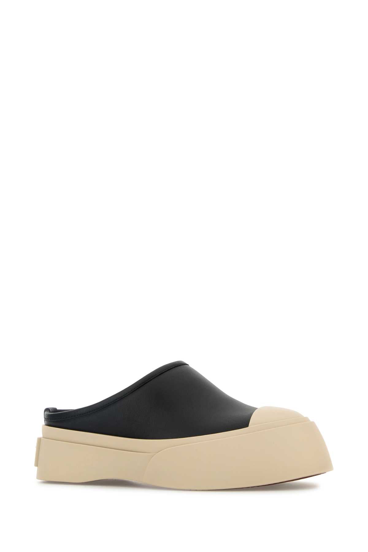 Marni Women Black Leather Pablo Slippers