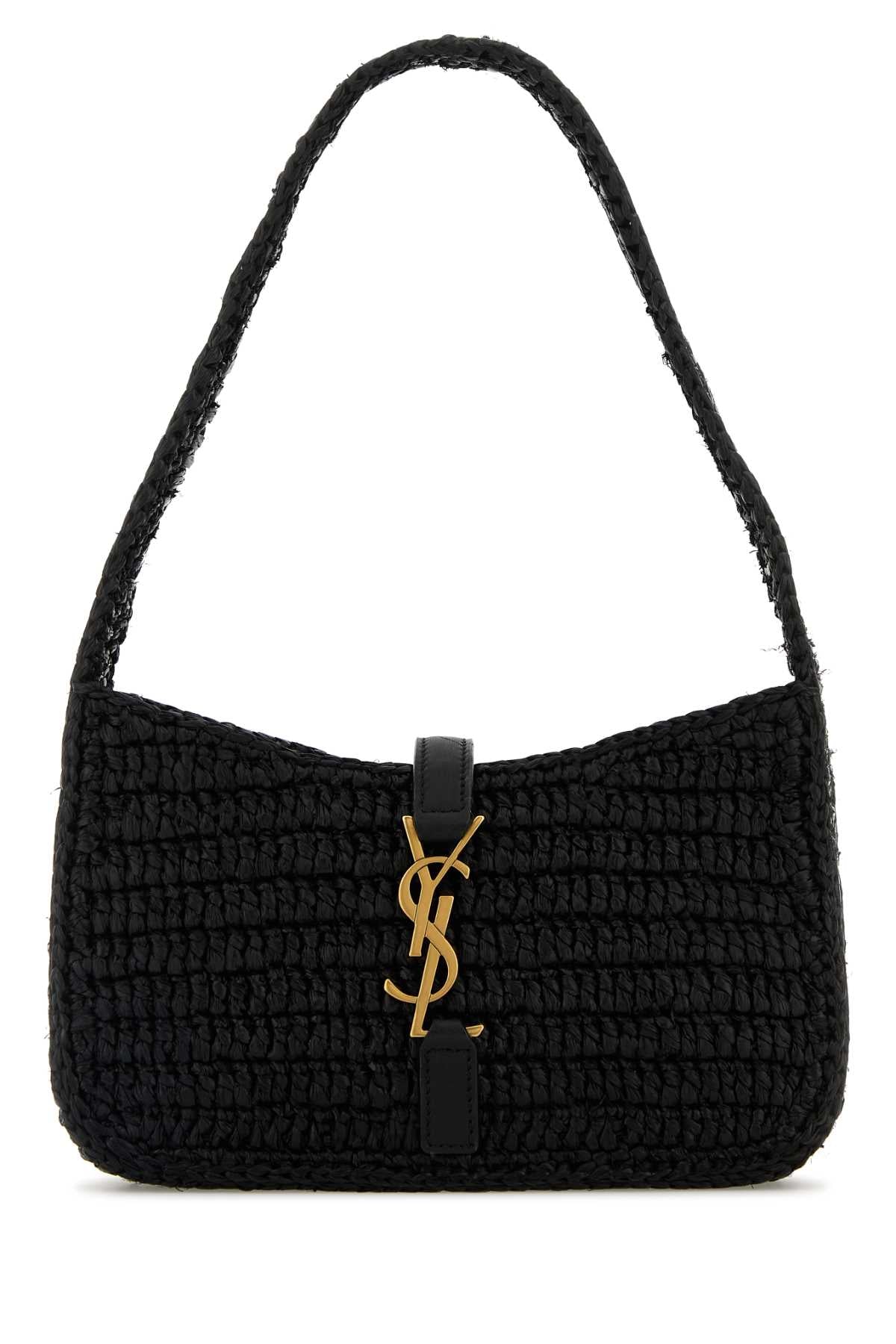 Saint Laurent Women Black Raffia Mini Le 5 Ã 7 Handbag
