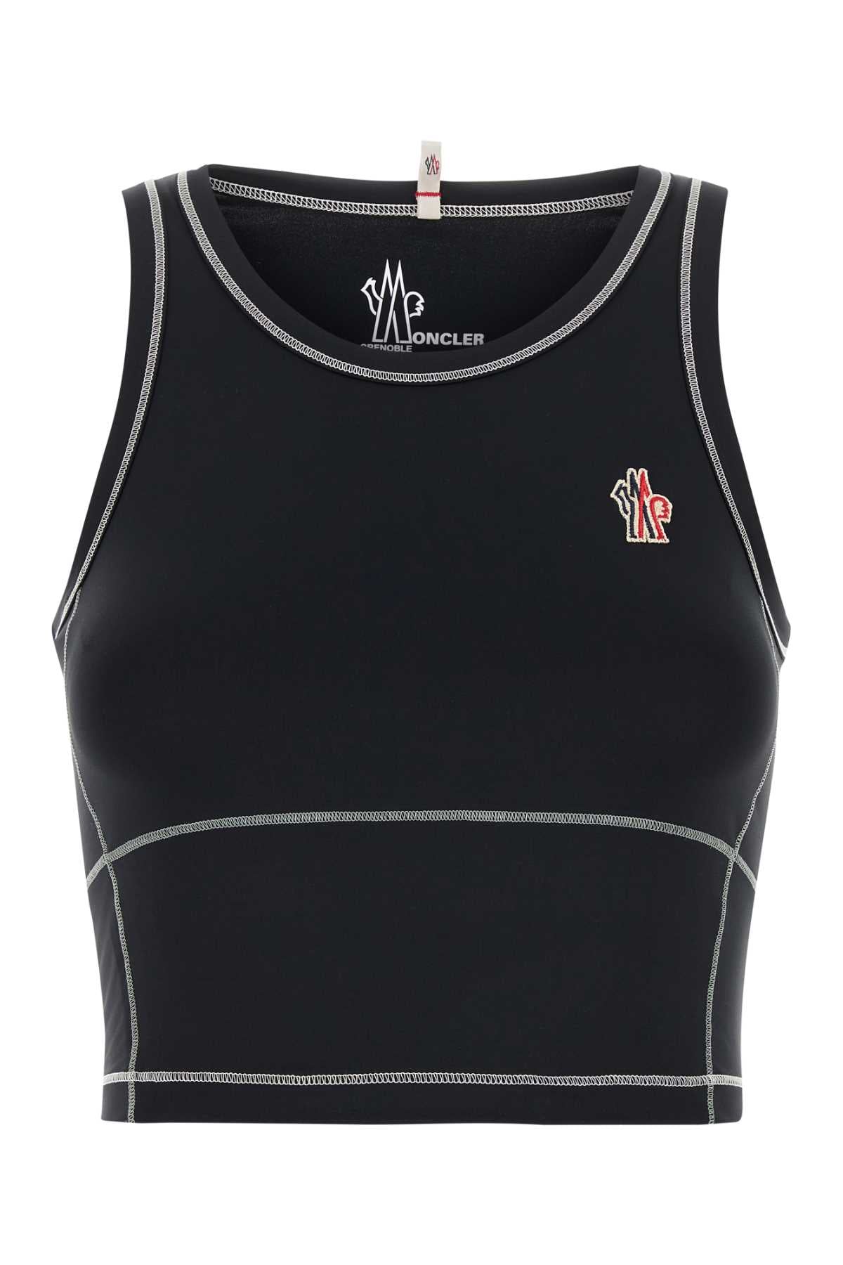 Moncler Grenoble Women Black Stretch Nylon Top