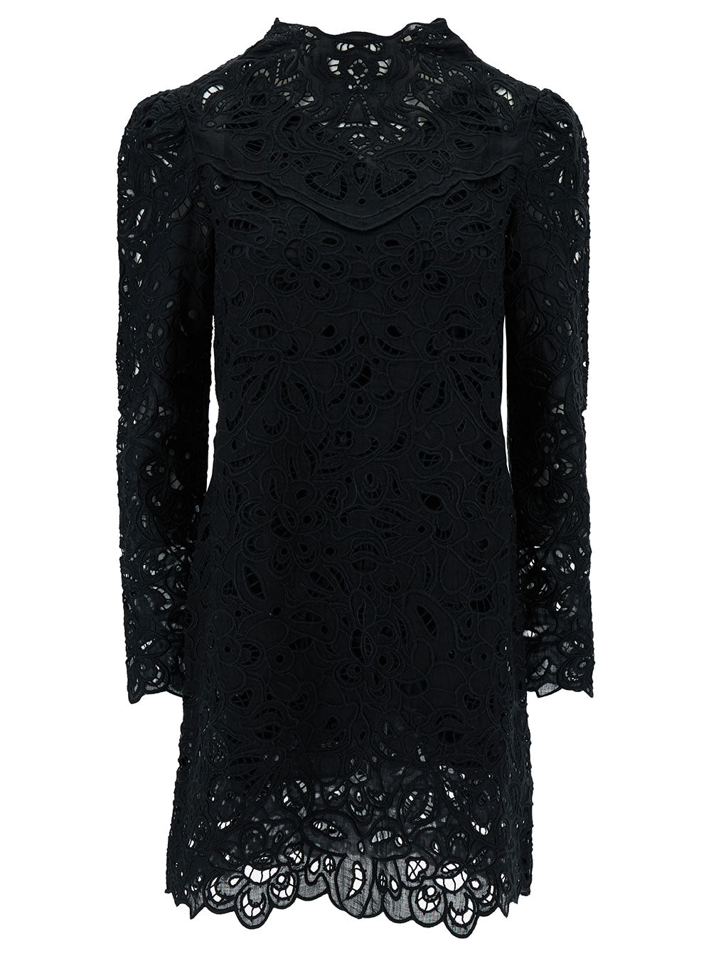 Isabel Marant Women 'Daphne' Mini Black Dress With Flower Embroidery In Guipure Woman