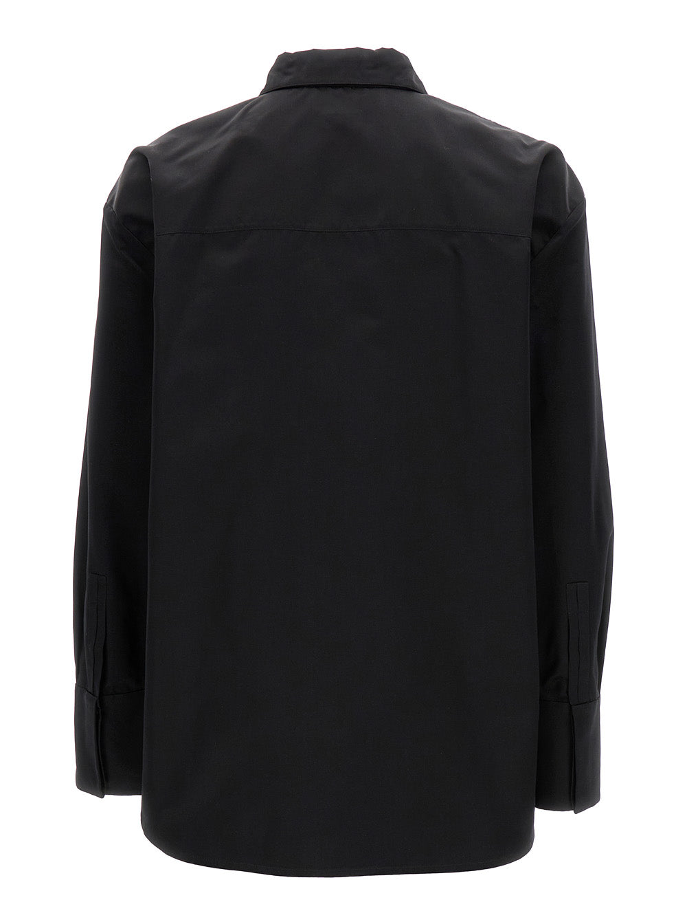 Saint Laurent Men Black Oversize Satin Shirt In Silk Man