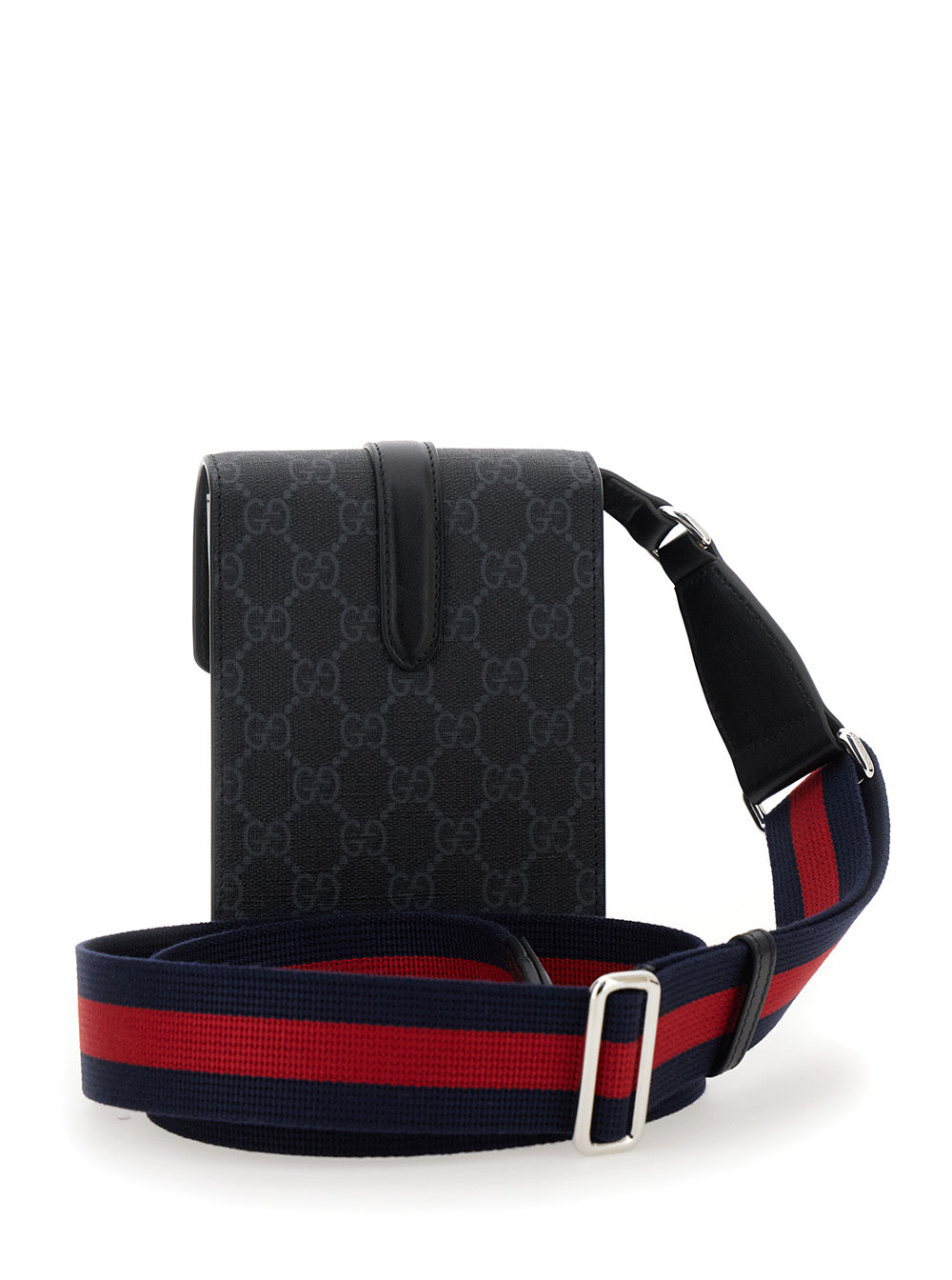 Gucci Men Black Crossbody Bag With All-Over Gg Print In Tech Fabric And Cotton Blend Man