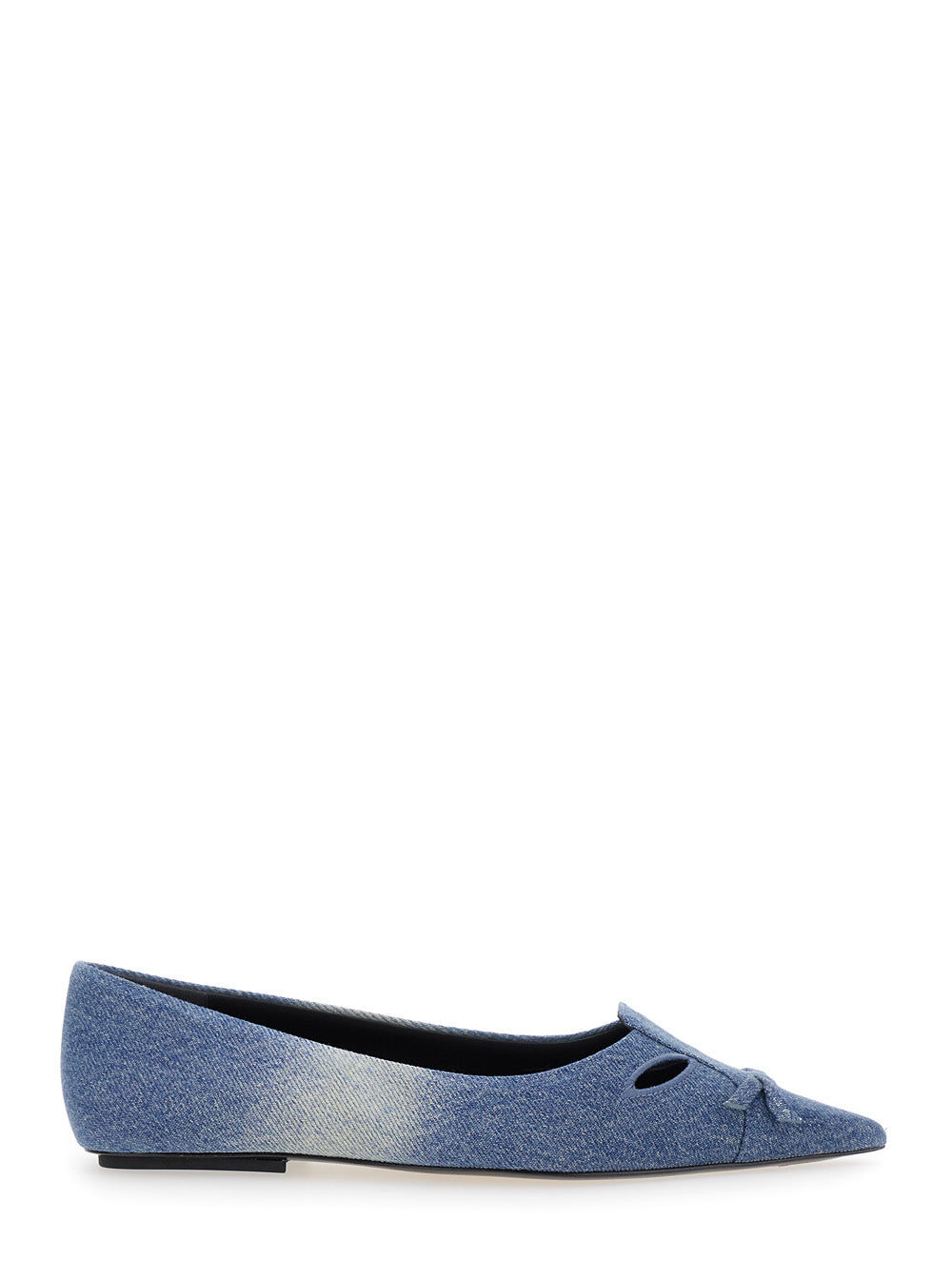 Marc Jacobs Women 'The Kat' Blue Ballerinas With Cut-Out Detail And Bow On The Front In Cotton Woman