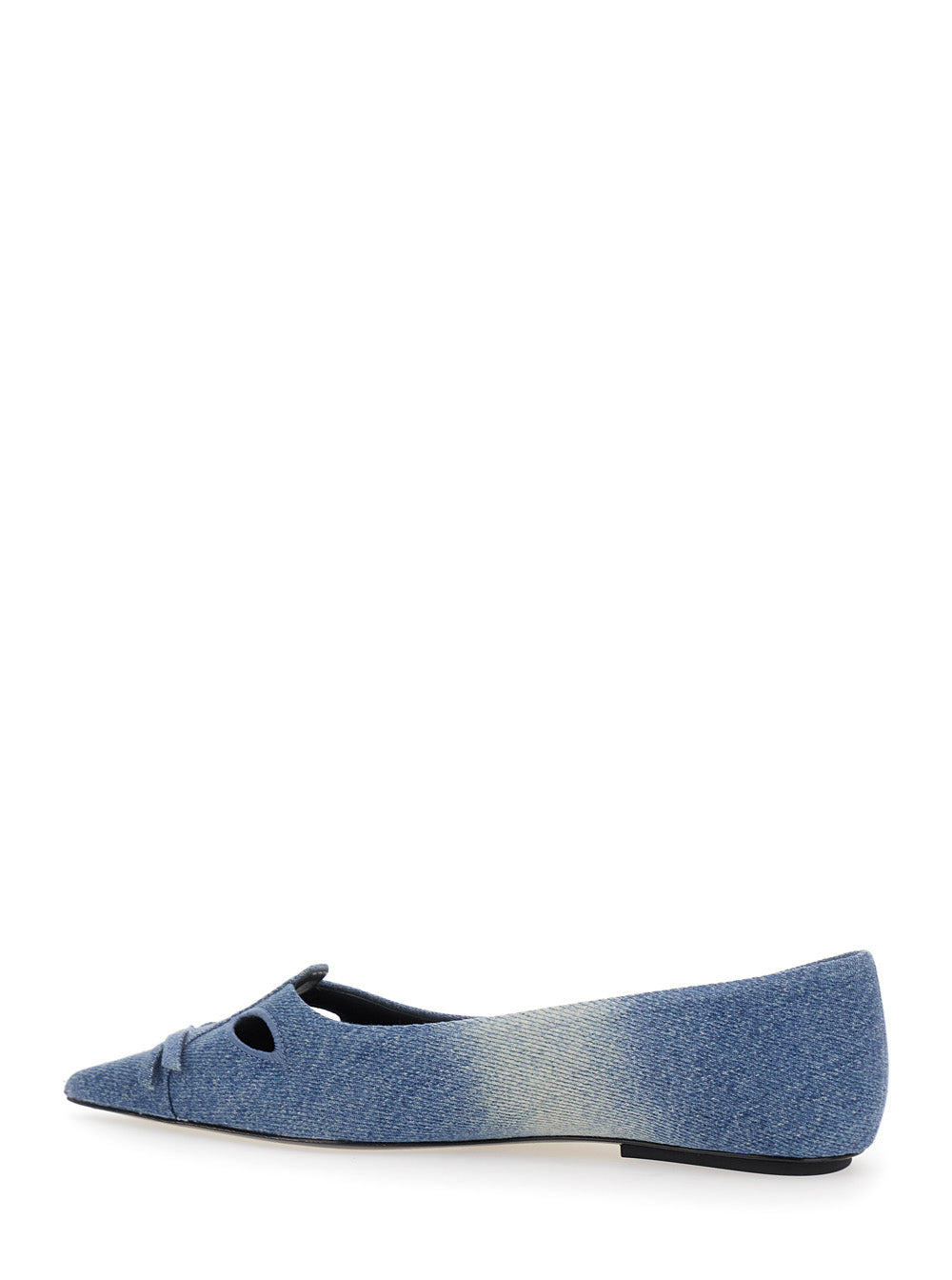 Marc Jacobs Women 'The Kat' Blue Ballerinas With Cut-Out Detail And Bow On The Front In Cotton Woman