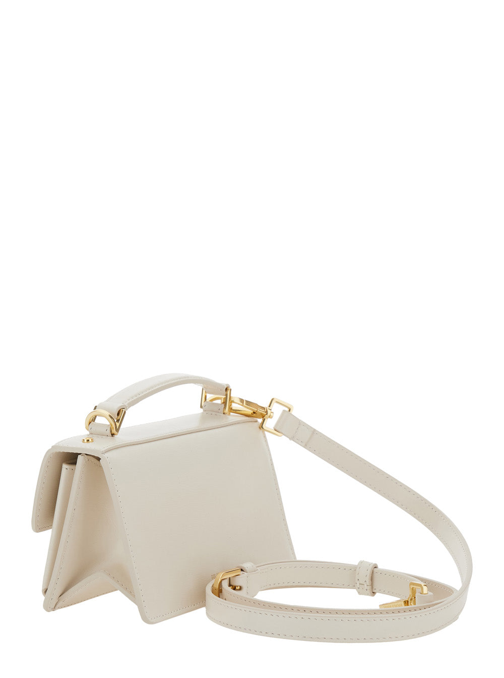Golden Goose Women 'Venezia' White Hangbag With Adjustable And Removable Shoulder Strap And Clasp Closure In Leather Woman