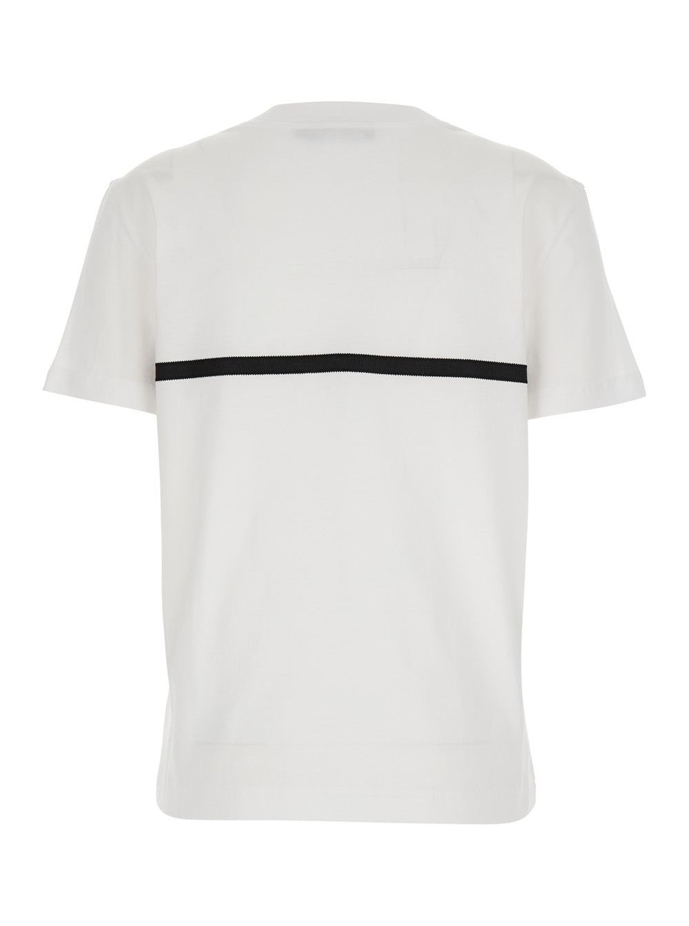 Dolce & Gabbana Women White Crewneck T-Shirt With Logo Print On The Front In Cotton Woman