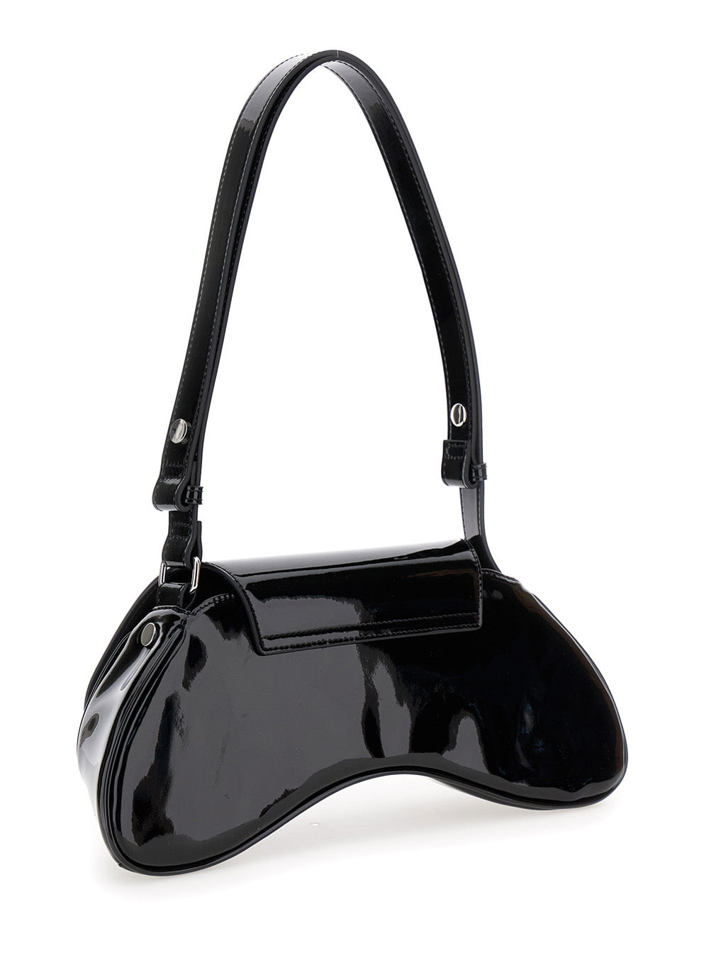 Diesel Women 'Play' Black Shoulder Bag With Logo Plaque In Tech Fabric For Women