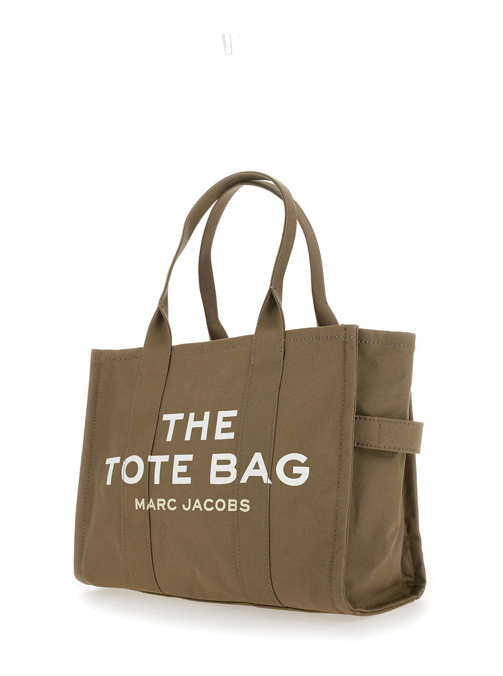 Marc Jacobs Women 'The Large Tote' Green Tote Bag With Contrast Logo Print In Cotton Women