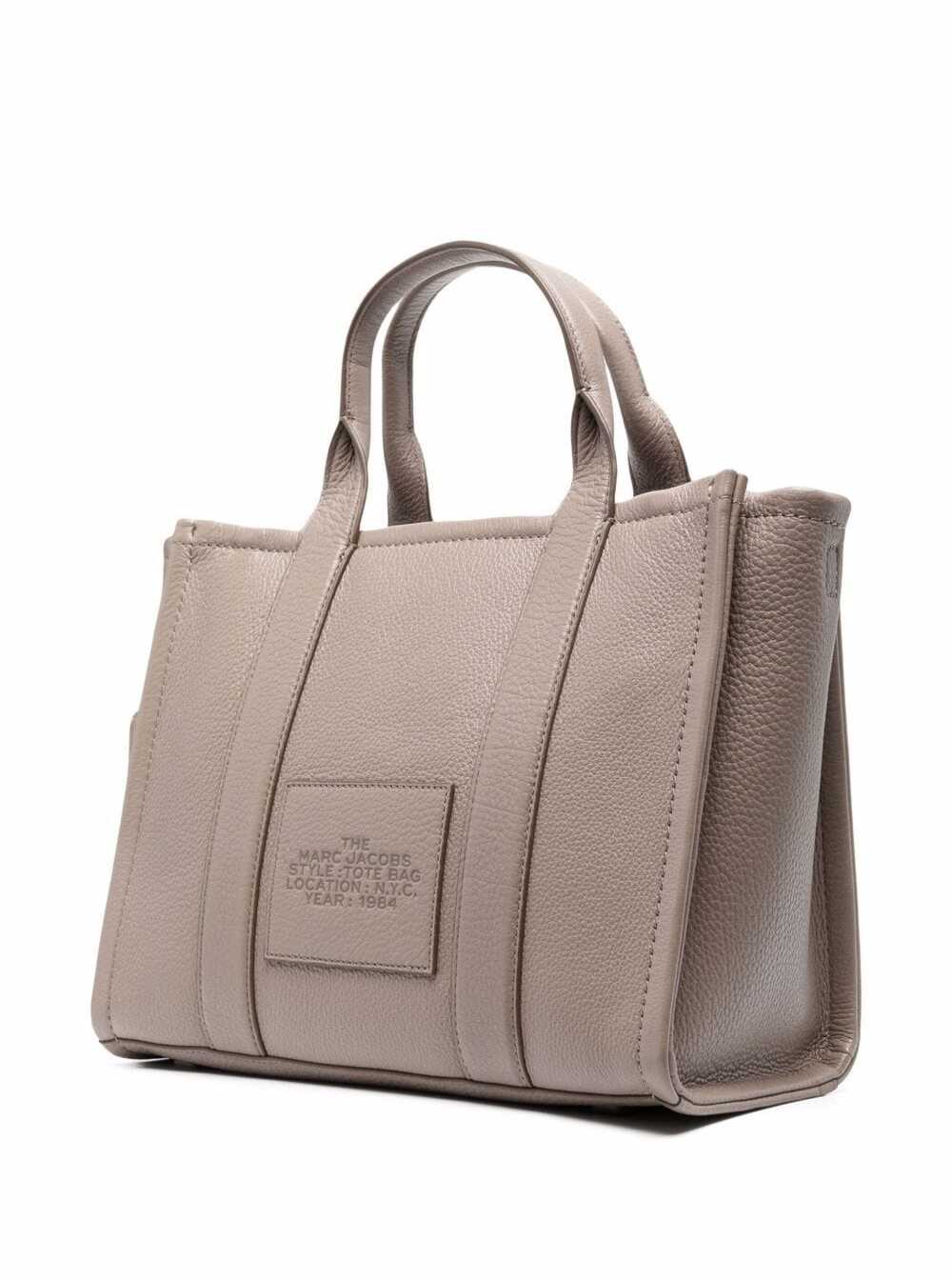 Marc Jacobs Women The Tote Bag Medium With Hammered Leather Logo Beige Women