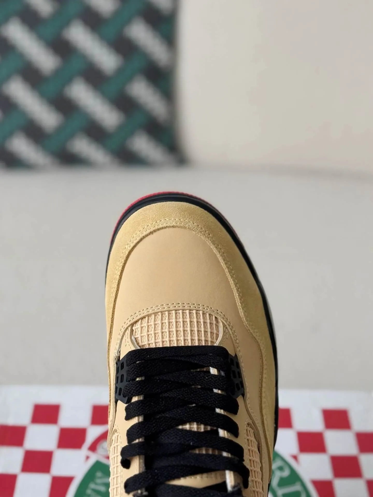 Air Jordan 4 Retro GS ‘Pizza’ Sneakers – Beige, Red & Black