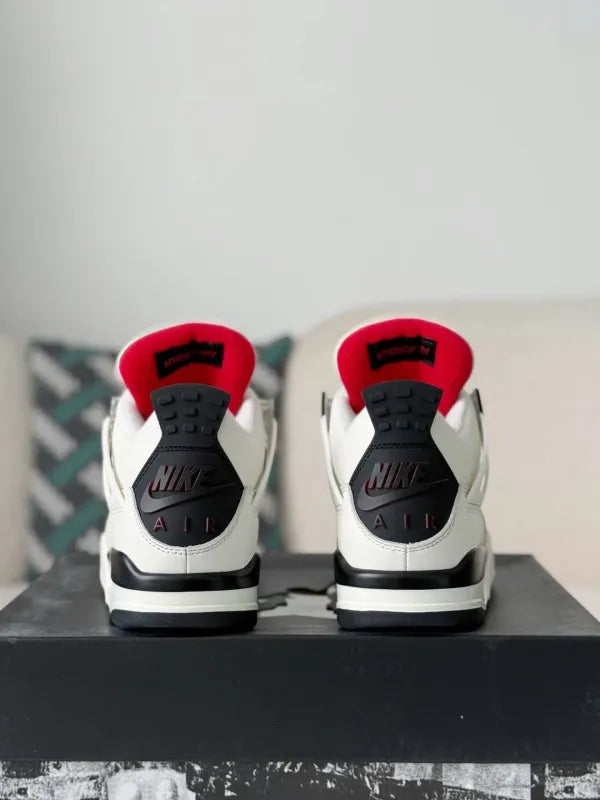 Air Jordan 4 Retro “Flight Club” Sneakers – White, Black & Red