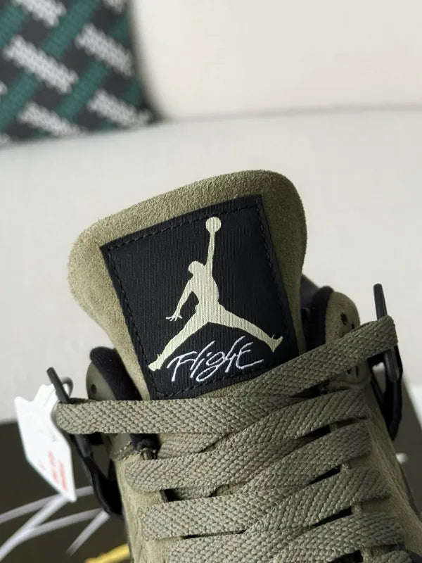 Air Jordan 4 Retro SE Craft “Medium Olive” Sneakers – Olive, Black & Cream