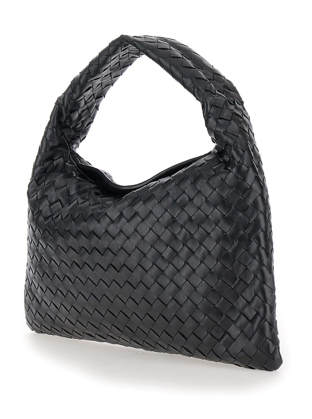 Bottega Veneta Women Shoulder Bag 'Hop Piccola' With Intreccio Motif In Black Leather For Women