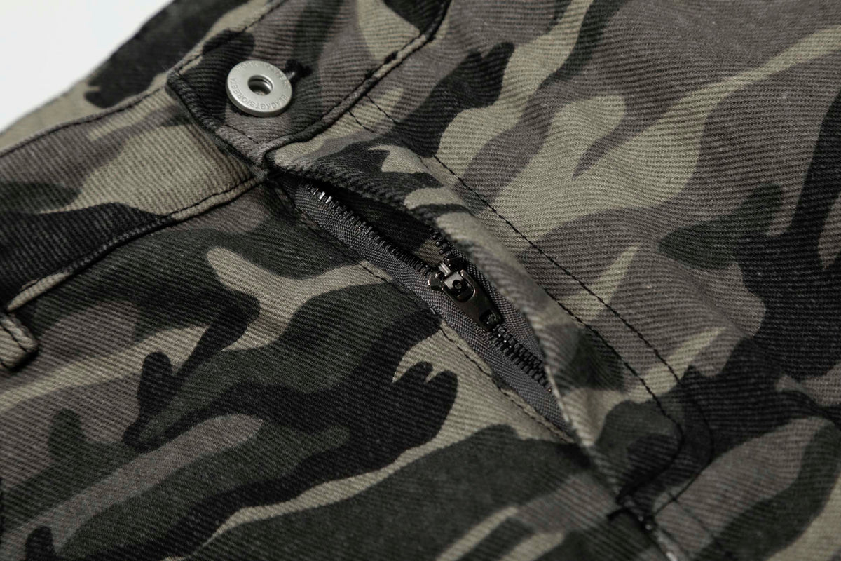 Camo Wide-Leg Knee-Length Jorts
