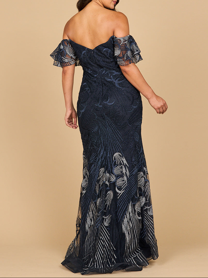 Off Shoulder Mermaid Lace Gown | Lara 28884 - JUSTLUXURY