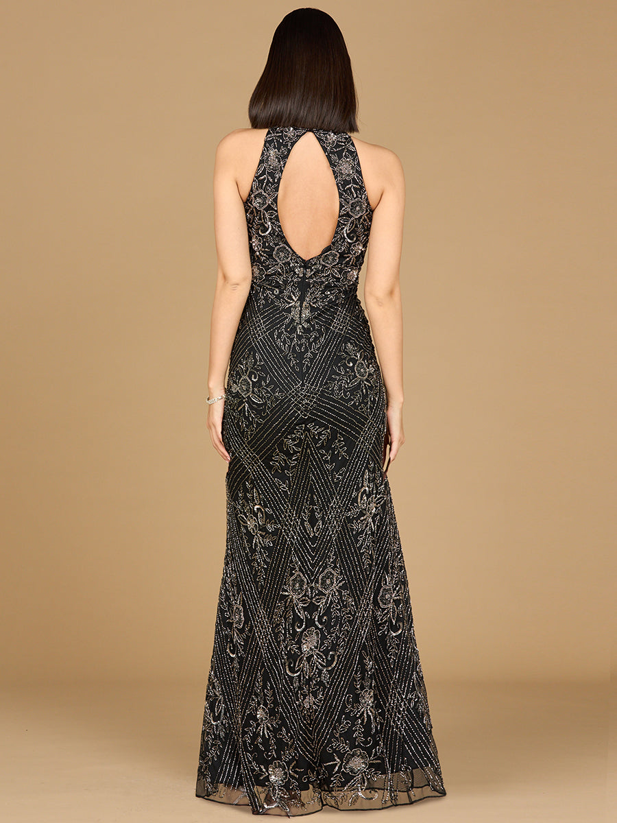 Halter Neck Beaded Dress - JUSTLUXURY