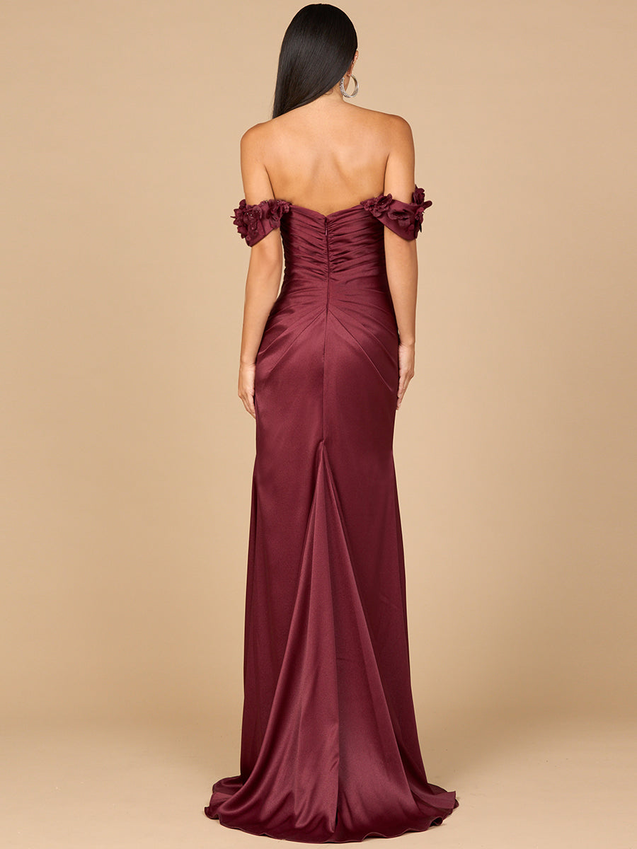 Off Shoulder Crepe Gown - JUSTLUXURY