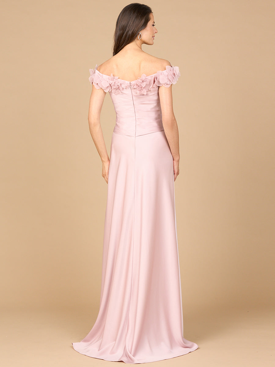 Off Shoulder Satin Gown - JUSTLUXURY