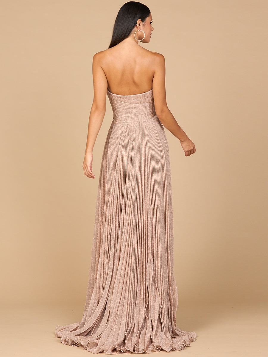 Flowing Pleated, Strapless Dress - JUSTLUXURY