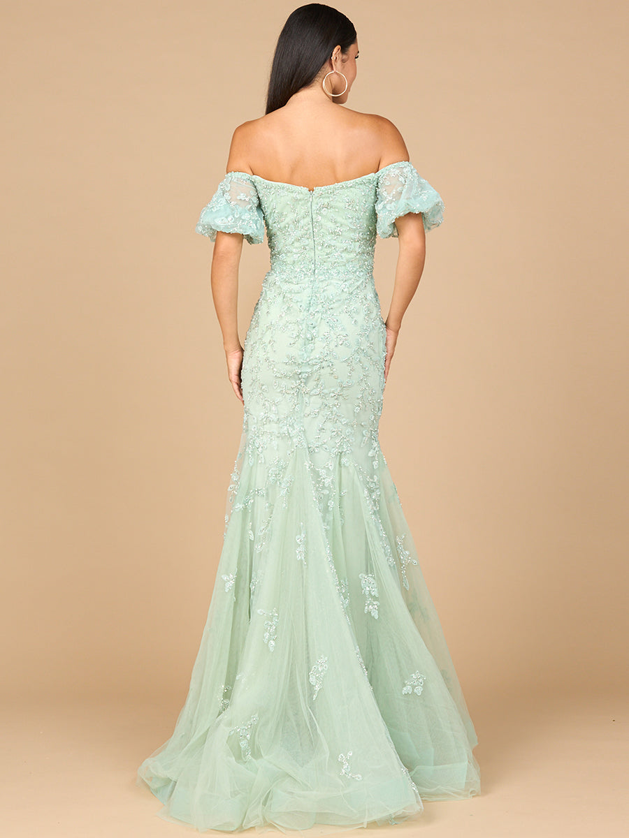 Lace, Off Shoulder Mermaid Gown - JUSTLUXURY