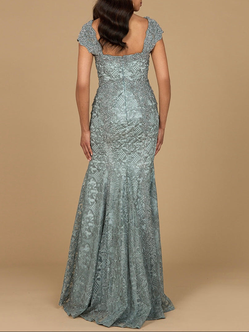 Fitted Lace Mermaid Gown - JUSTLUXURY