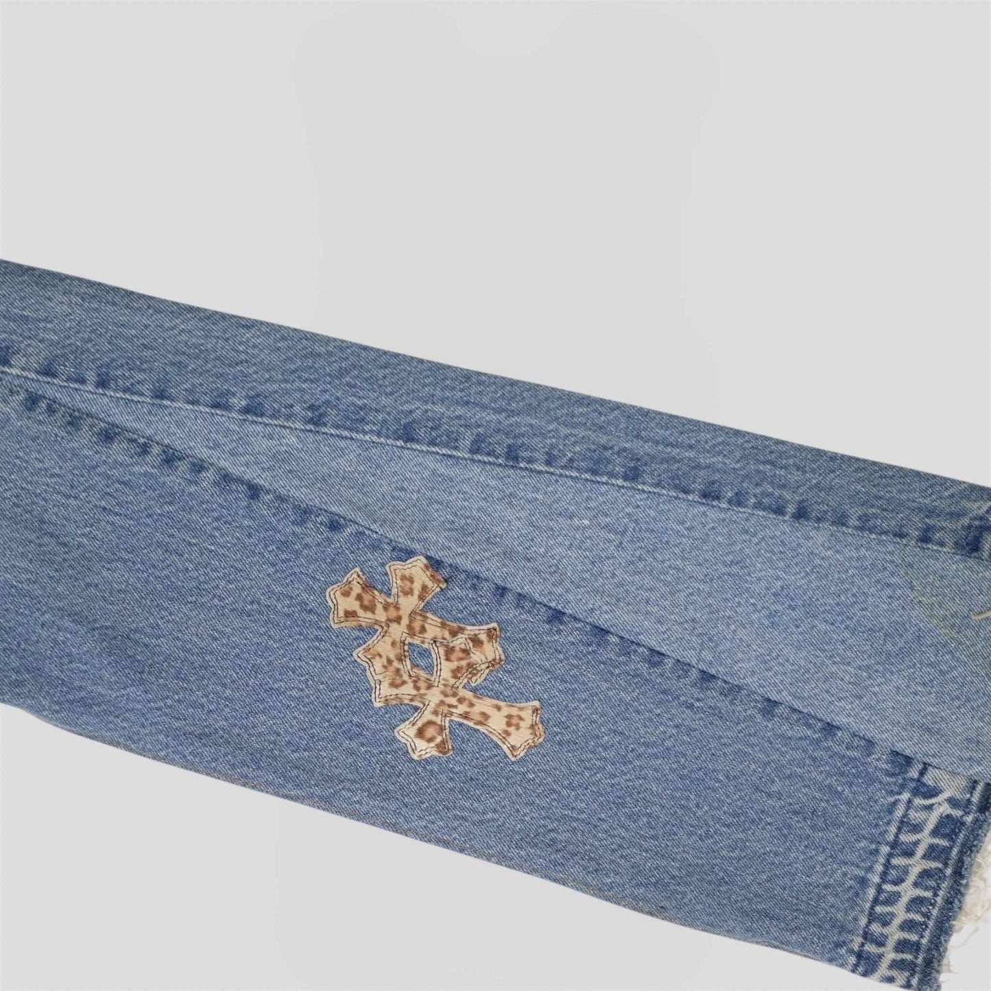 Chrome Hearts X Gallery Dept. Leopard Cross Patch Jeans
