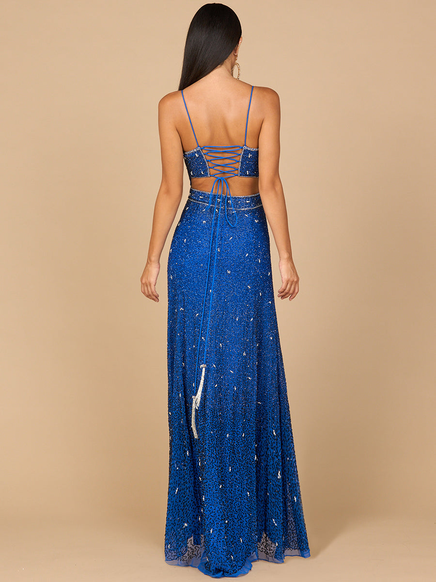 Ombre Beaded Gown - OUTLET - JUSTLUXURY
