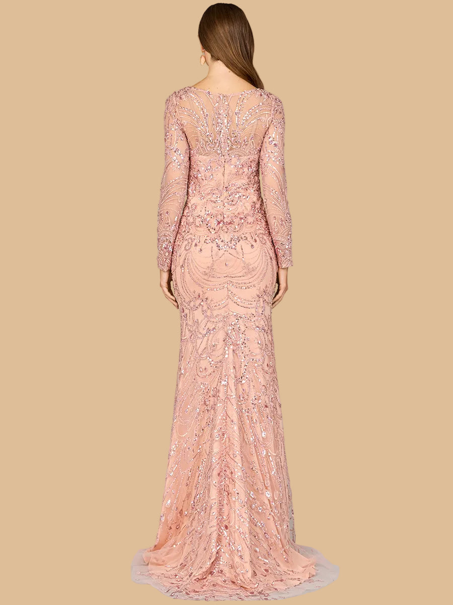 Long Sleeve Lace Gown | 29050 - JUSTLUXURY