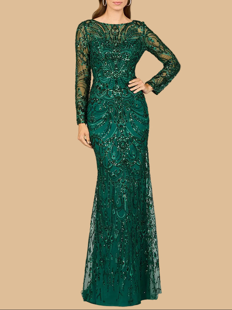 Long Sleeve Lace Gown | 29050 - JUSTLUXURY