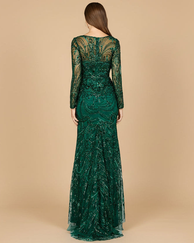 Long Sleeve Lace Gown | 29050 - JUSTLUXURY