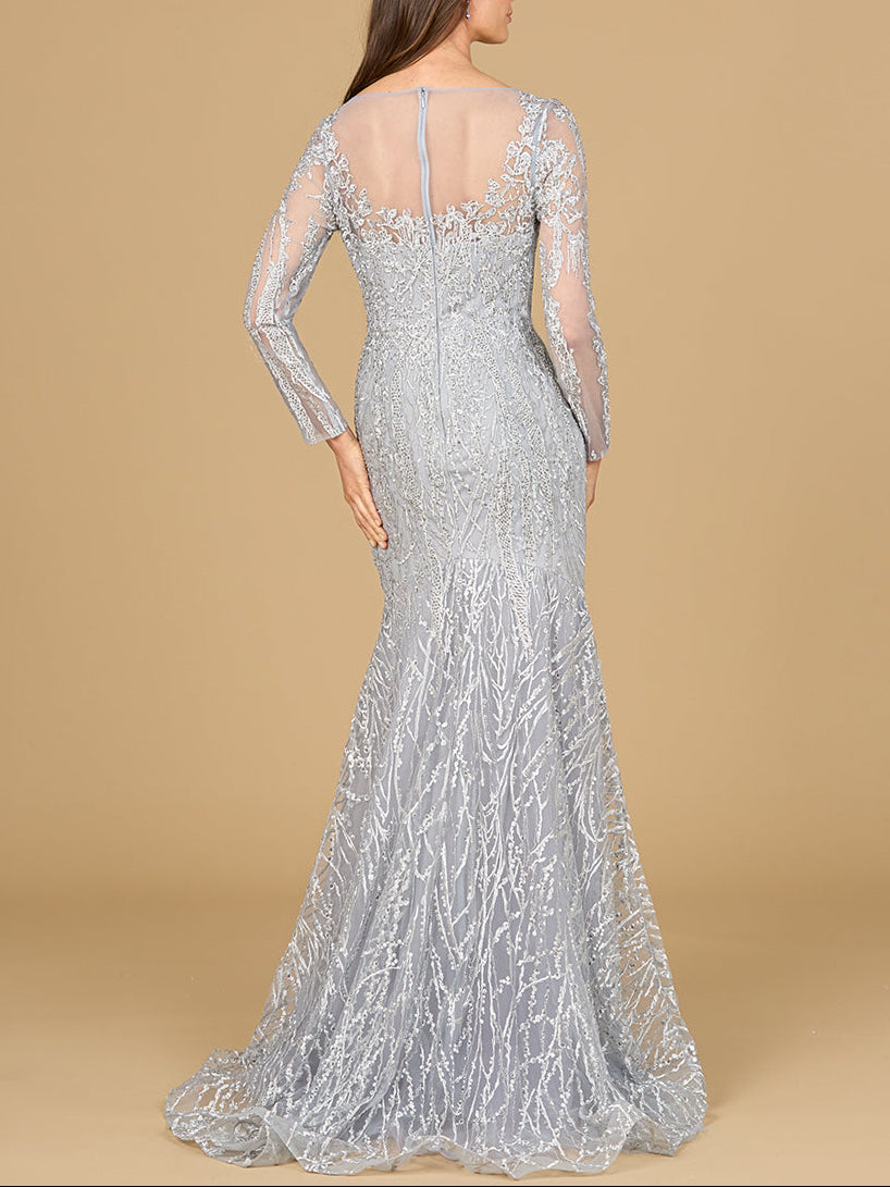 Mermaid, Long Sleeve Lace Gown - JUSTLUXURY