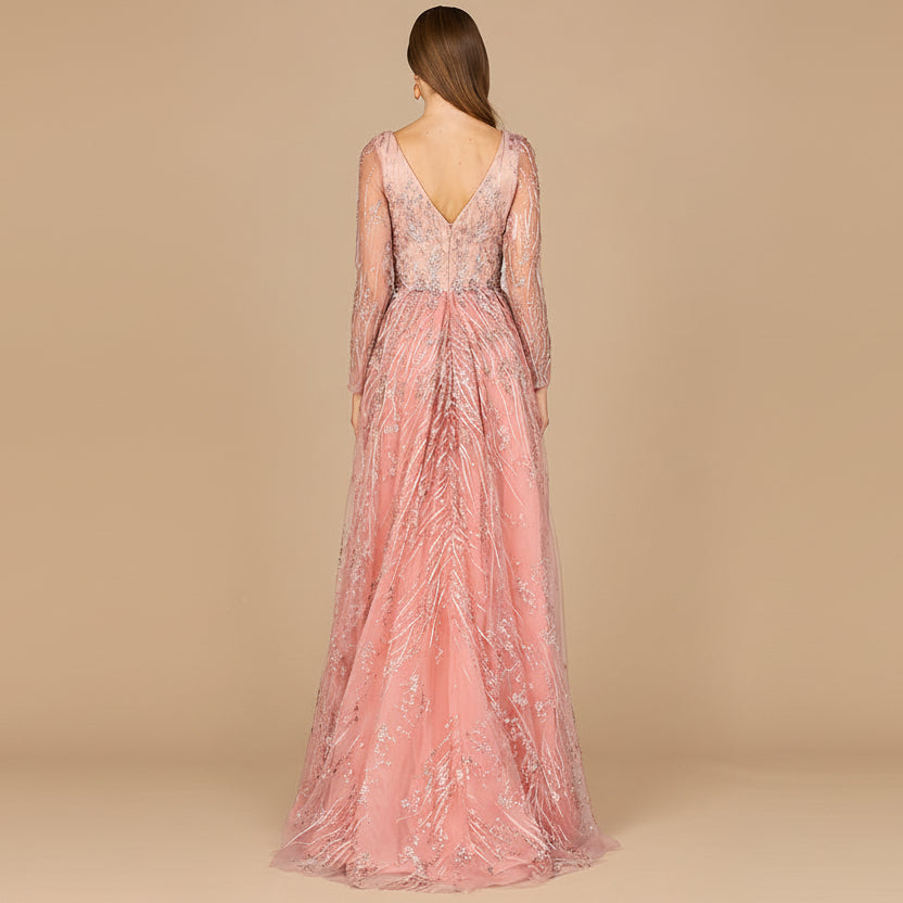 Elegant Overskirt Dress with Long Sleeves - JUSTLUXURY