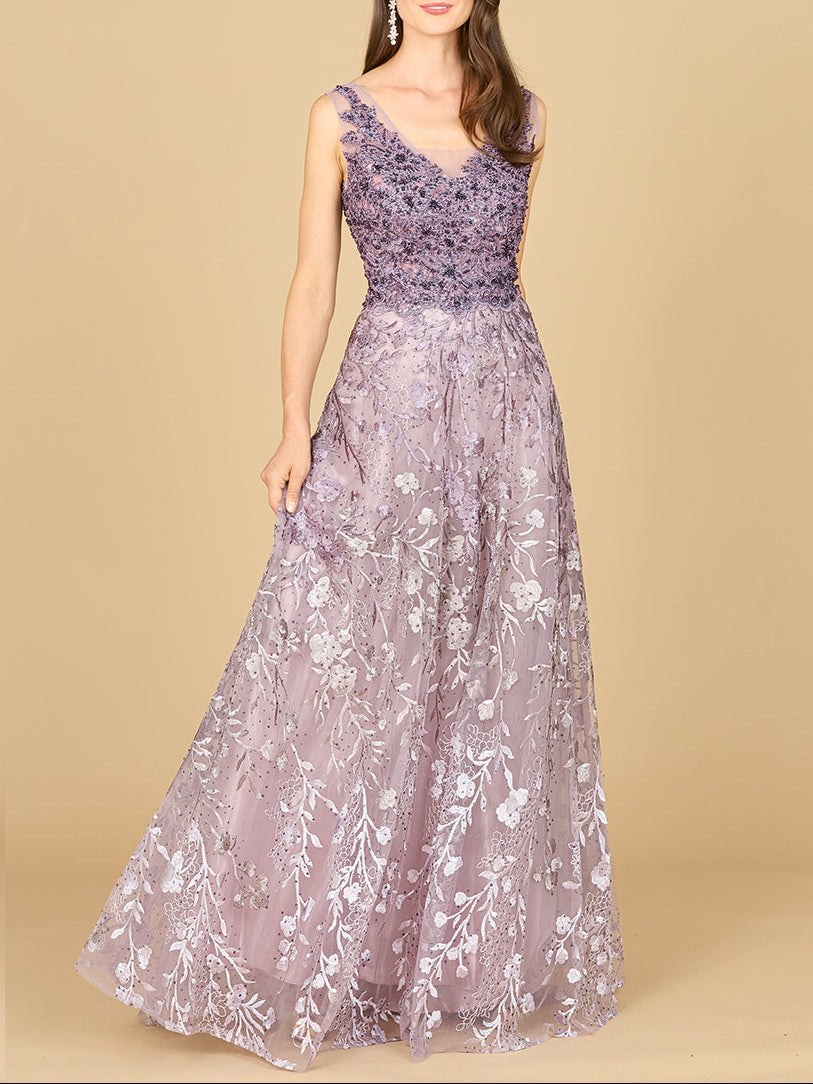 Ombre Lace Ballgown - JUSTLUXURY