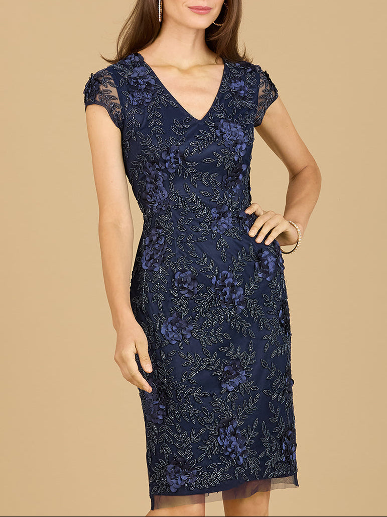 Cap Sleeve Embellished Dress - JUSTLUXURY